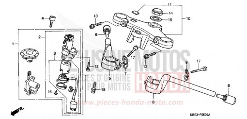 HANDLE PIPE/TOP BRIDGE NSR125RY de 2000